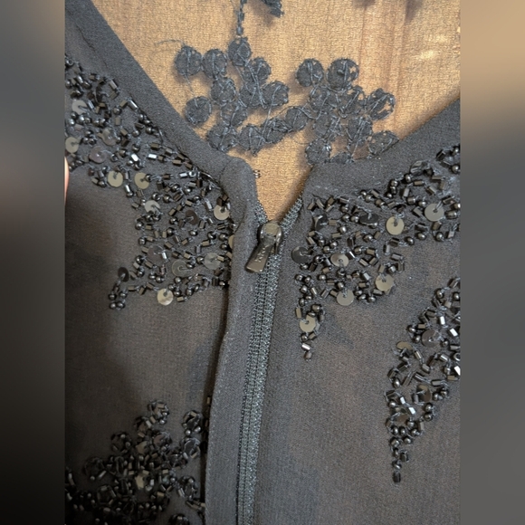 J Kara Black Sequin Embellished Blouse - Picture 9 of 10